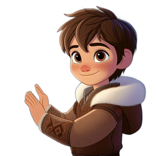 fantasy art, concept art, pixel art, cartoon, earth tones, young, animated, boy transparent PNG cut-out