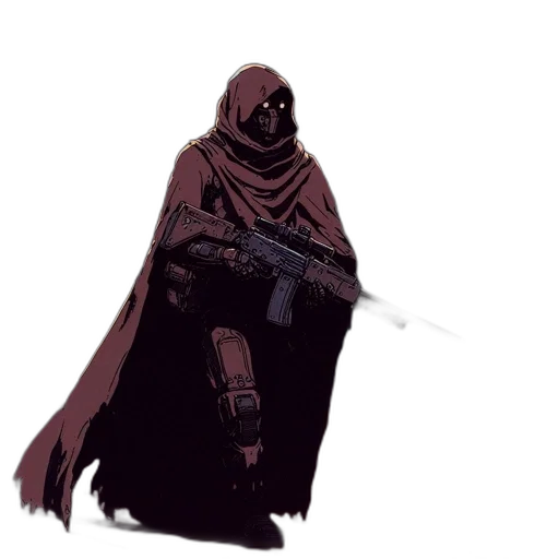 weapon, staff, jacket, sword, concept art, comic book art, pixel art, cyberpunk transparent PNG cut-out