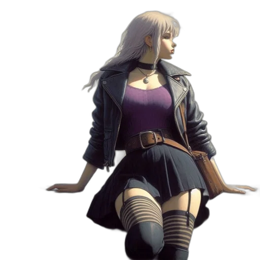 jacket, dress, concept art, 3d render, fantasy art, photorealistic, dark, monochrome transparent PNG cut-out