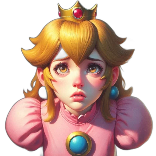 crown, face, dress, staff, concept art, 3d render, fantasy art, watercolor transparent PNG cut-out