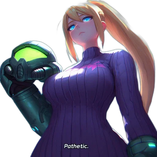 robot, dress, staff, weapon, vaporwave, 3d render, concept art, anime transparent PNG cut-out