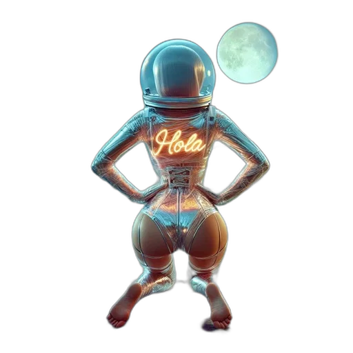 robot, jacket, concept art, 3d render, vaporwave, pixel art, outer space, astronaut transparent PNG cut-out