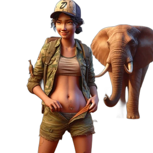 animal, weapon, creature, hat, concept art, pixel art, 3d render, photorealistic transparent PNG cut-out