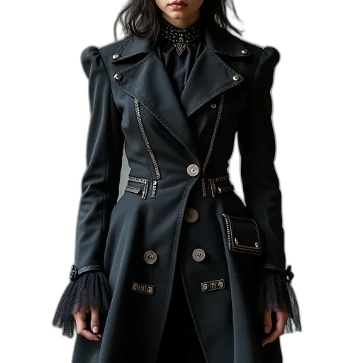 jacket, staff, concept art, photorealistic, comic book art, fantasy art, dark, steampunk transparent PNG cut-out