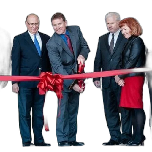 staff, group, people, including, man, suit, cutting, red transparent PNG cut-out
