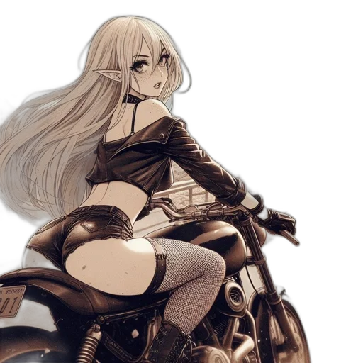 hair, weapon, dress, car, concept art, anime, fantasy art, cartoon transparent PNG cut-out