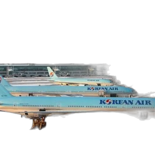 photograph, korean, air, airplanes, parked, airport, terminal, sky transparent PNG cut-out