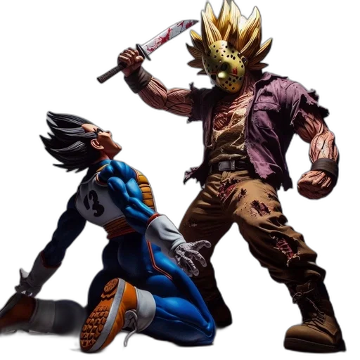 concept art, comic book art, 3d render, fantasy art, two, action, figures, depicted transparent PNG cut-out