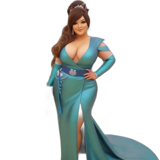 dress, 3d render, concept art, fantasy art, cartoon, underwater, glamorous, event transparent PNG cut-out