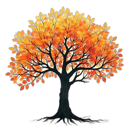tree, crown, watercolor, photorealistic transparent PNG cut-out
