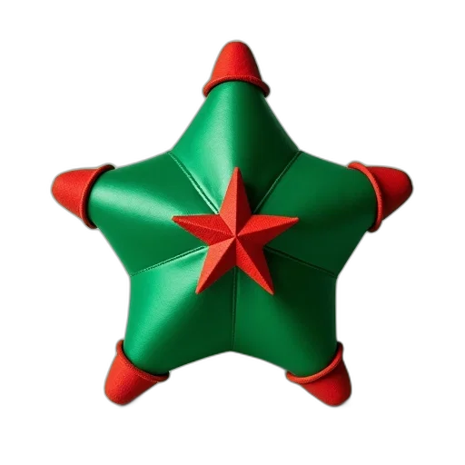staff, crown, umbrella, hat, 3d render, photorealistic, green, star transparent PNG cut-out
