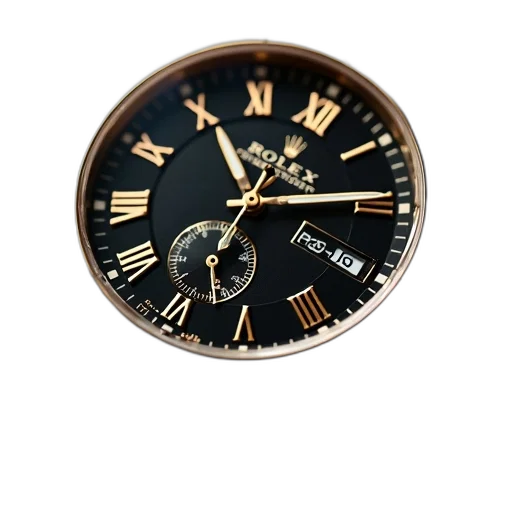 jewelry, staff, 3d render, photorealistic, close-up, gold, black, wristwatch transparent PNG cut-out