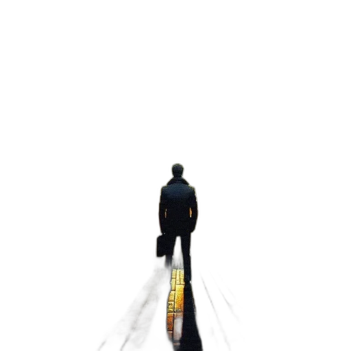 staff, jacket, robot, umbrella, concept art, pixel art, 3d render, cyberpunk transparent PNG cut-out