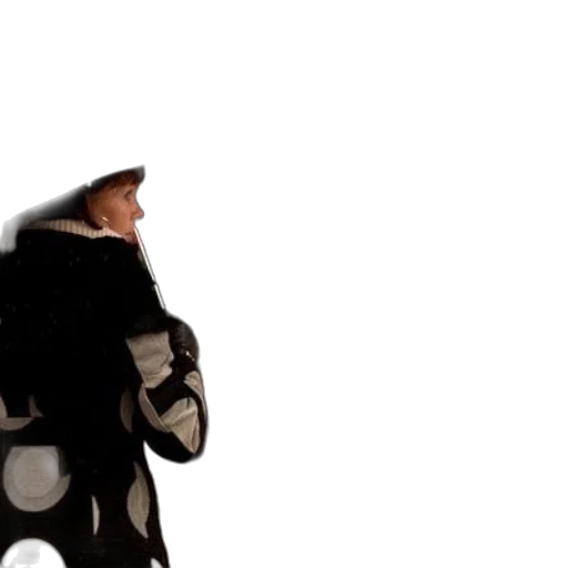 jacket, hat, umbrella, 3d render, concept art, outer space, monochrome, woman transparent PNG cut-out