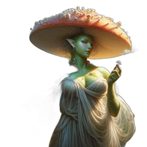 hat, dress, staff, mask, concept art, fantasy art, photorealistic, 3d render transparent PNG cut-out