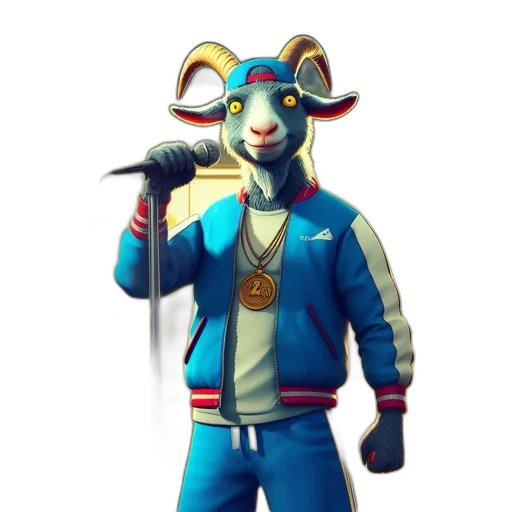 jacket, staff, animal, weapon, concept art, pixel art, fantasy art, 3d render transparent PNG cut-out