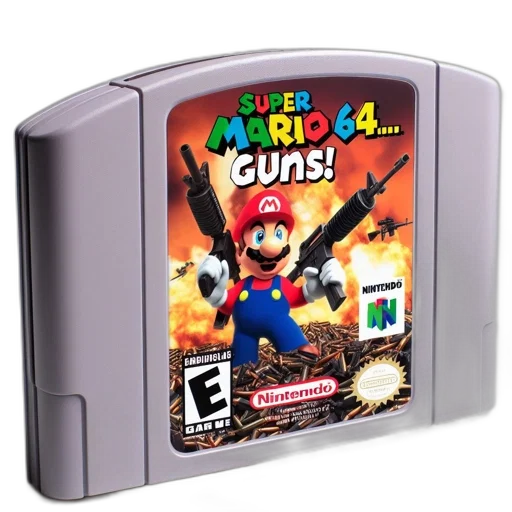 weapon, 3d render, amusing, illustration, displays, super, mario, guns transparent PNG cut-out