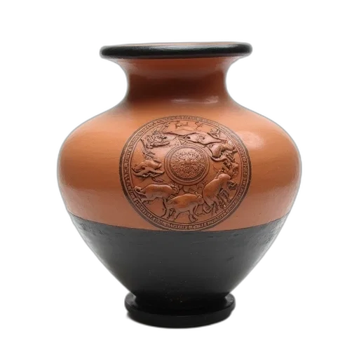 bottle, dragon, clay, pot, black, base, brown, body transparent PNG cut-out