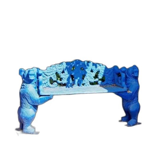 furniture, animal, creature, crown, 3d render, concept art, vaporwave, blue transparent PNG cut-out