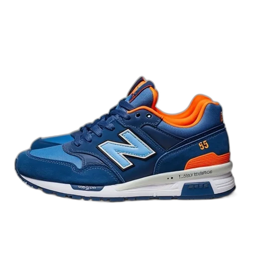 shoes, 3d render, pair, blue, orange, new, balance, sneakers transparent PNG cut-out