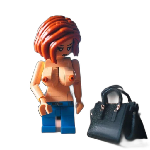 jewelry, dress, hair, 3d render, concept art, atypical, lego, figure transparent PNG cut-out