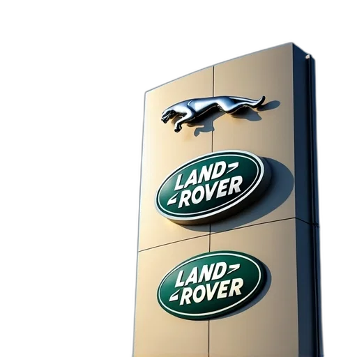 3d render, close-up, view, jaguar, land, rover, sign, logo transparent PNG cut-out
