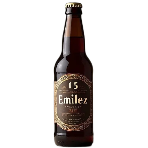 bottle, emilez, 15th, anniversary, ale, dark, brown, label transparent PNG cut-out