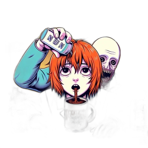 anime, cartoon, cyberpunk, concept art, neon lights, character, pours, nothing transparent PNG cut-out