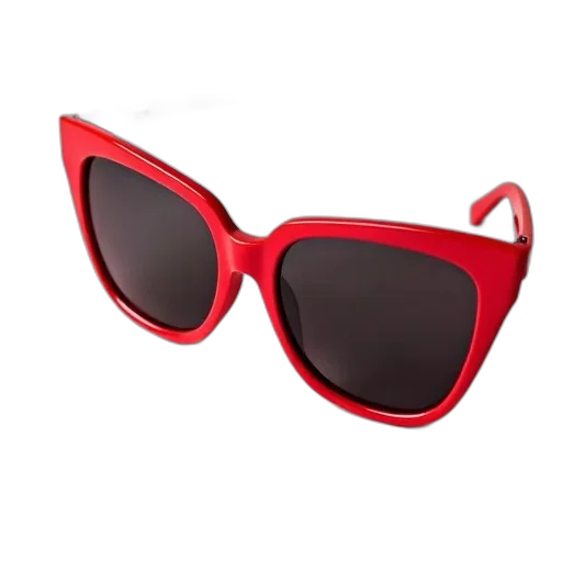 3d render, red, pair, sunglasses, frame, black, lenses, have transparent PNG cut-out