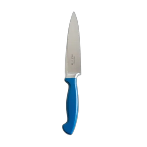 weapon, staff, sword, blue-handled, kitchen, knife, stainless, steel transparent PNG cut-out