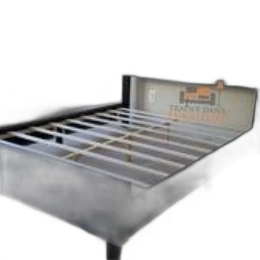 grey, upholstered, bed, frame, wooden, slat, base, set transparent PNG cut-out