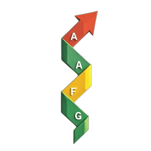 stylized, image, featuring, series, green, yellow, arrows, red transparent PNG cut-out
