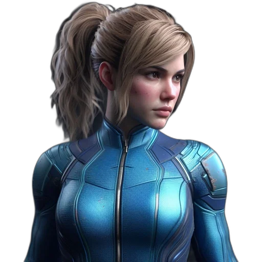 face, robot, jacket, concept art, 3d render, comic book art, fantasy art, blue transparent PNG cut-out