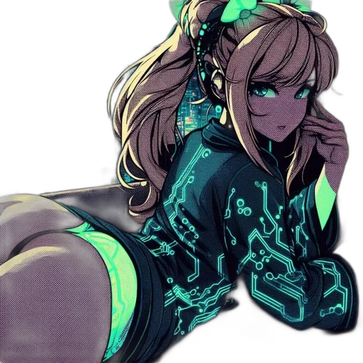 dress, staff, weapon, robot, anime, concept art, cyberpunk, fantasy art transparent PNG cut-out