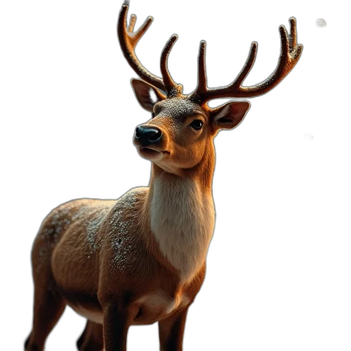 animal, creature, crown, staff, 3d render, photorealistic, concept art, fantasy art transparent PNG cut-out