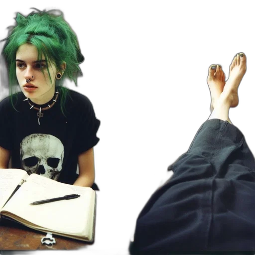 shoes, creature, concept art, photorealistic, vaporwave, watercolor, green, dark transparent PNG cut-out