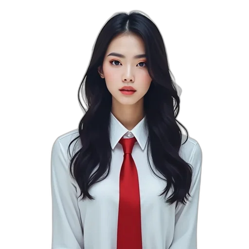 staff, face, dress, hair, photorealistic, oil painting, cartoon, anime transparent PNG cut-out