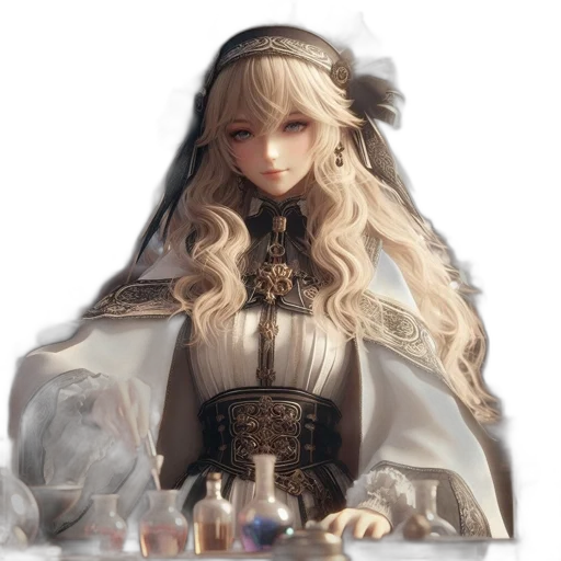 crown, jewelry, dress, hair, fantasy art, concept art, 3d render, photorealistic transparent PNG cut-out
