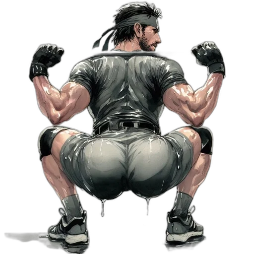 weapon, concept art, photorealistic, comic book art, cyberpunk, muscular, man, performs transparent PNG cut-out