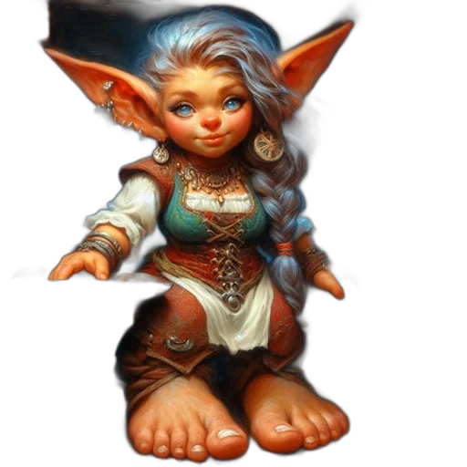 staff, fantasy art, concept art, 3d render, pixel art, goblin, elf-like, creature transparent PNG cut-out