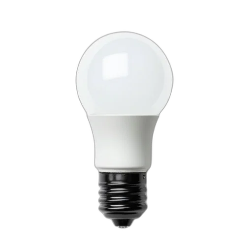 bottle, 3d render, white, led, light, bulb, black, base transparent PNG cut-out