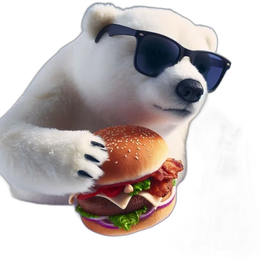 animal, food, creature, 3d render, concept art, photorealistic, vaporwave, anthropomorphized transparent PNG cut-out