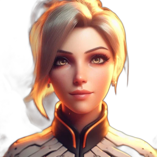 face, staff, robot, weapon, fantasy art, concept art, photorealistic, 3d render transparent PNG cut-out