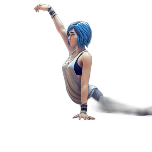 staff, 3d render, concept art, fantasy art, pixel art, blue, woman, bright transparent PNG cut-out