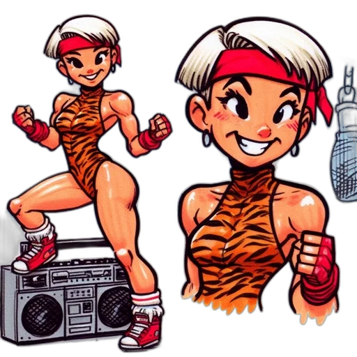 comic book art, cartoon, concept art, pixel art, red, two, illustrations, feature transparent PNG cut-out