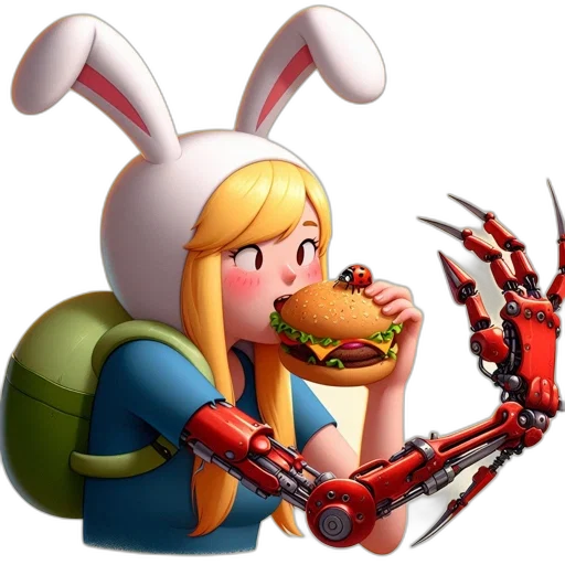 weapon, food, robot, animal, pixel art, concept art, 3d render, fantasy art transparent PNG cut-out