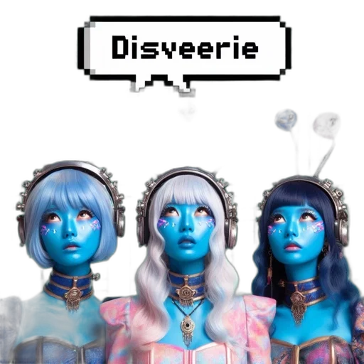 jewelry, mask, robot, vaporwave, concept art, cyberpunk, 3d render, blue transparent PNG cut-out