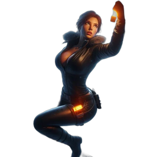 staff, weapon, jacket, dress, concept art, 3d render, cyberpunk, pixel art transparent PNG cut-out