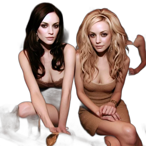 photorealistic, concept art, cartoon, fantasy art, two, women, sit, bar transparent PNG cut-out