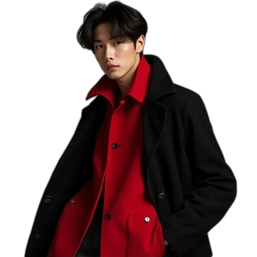 jacket, photorealistic, red, dark transparent PNG cut-out